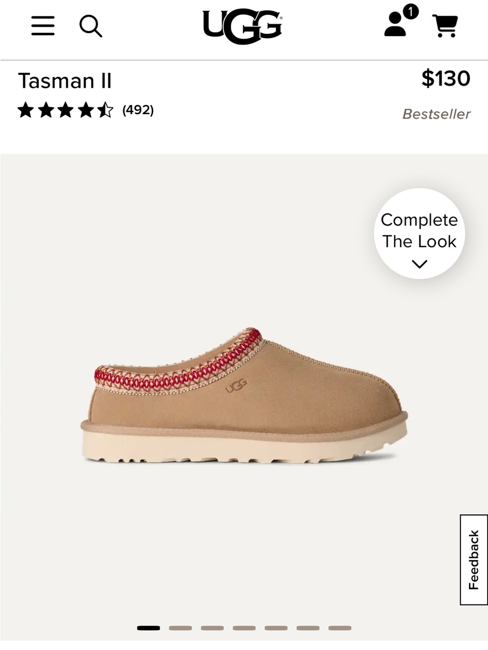 UGG Tasman II Clog Mules with Red Trim - Picture 6 of 9
